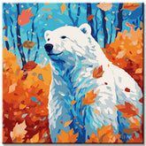 Polar Bear in Autumn Painting by Numbers
